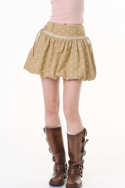 Oatmeal Latte Polka Dot Skirt