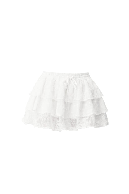 Lace Embroidered Top and Skirt Set-Up
