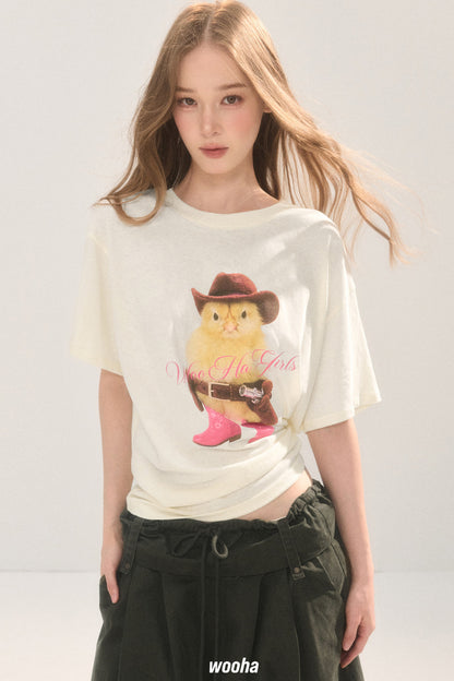 Animal Print Cotton T-Shirt