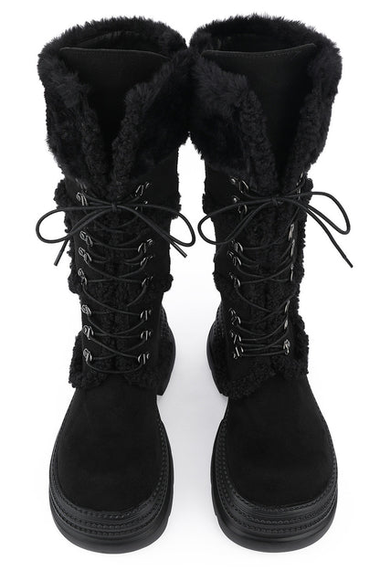 Furry Design Height-Increasing Thick Sole Martin Boots