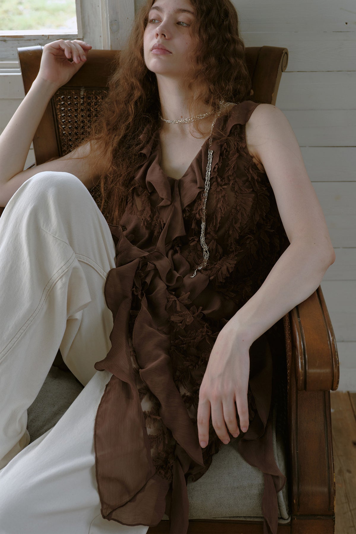Asymmetrical Ruffle Chiffon Dress