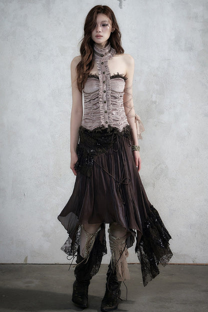 Romantic Lace Chiffon Skirt