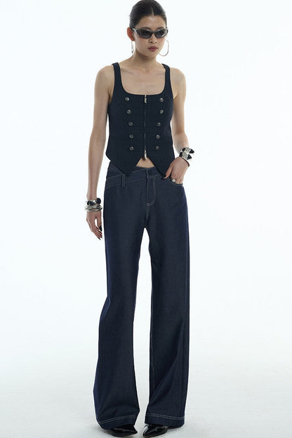 Asymmetrische Jeans aus Tencel-Denim