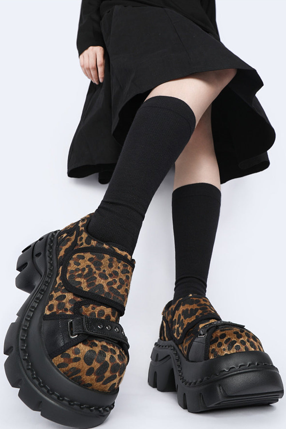 Leopard Print Chunky Platform Shoes