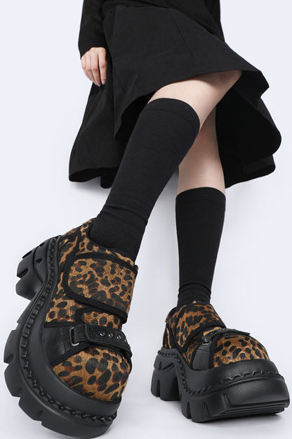 Leopard Print Chunky Platform Shoes