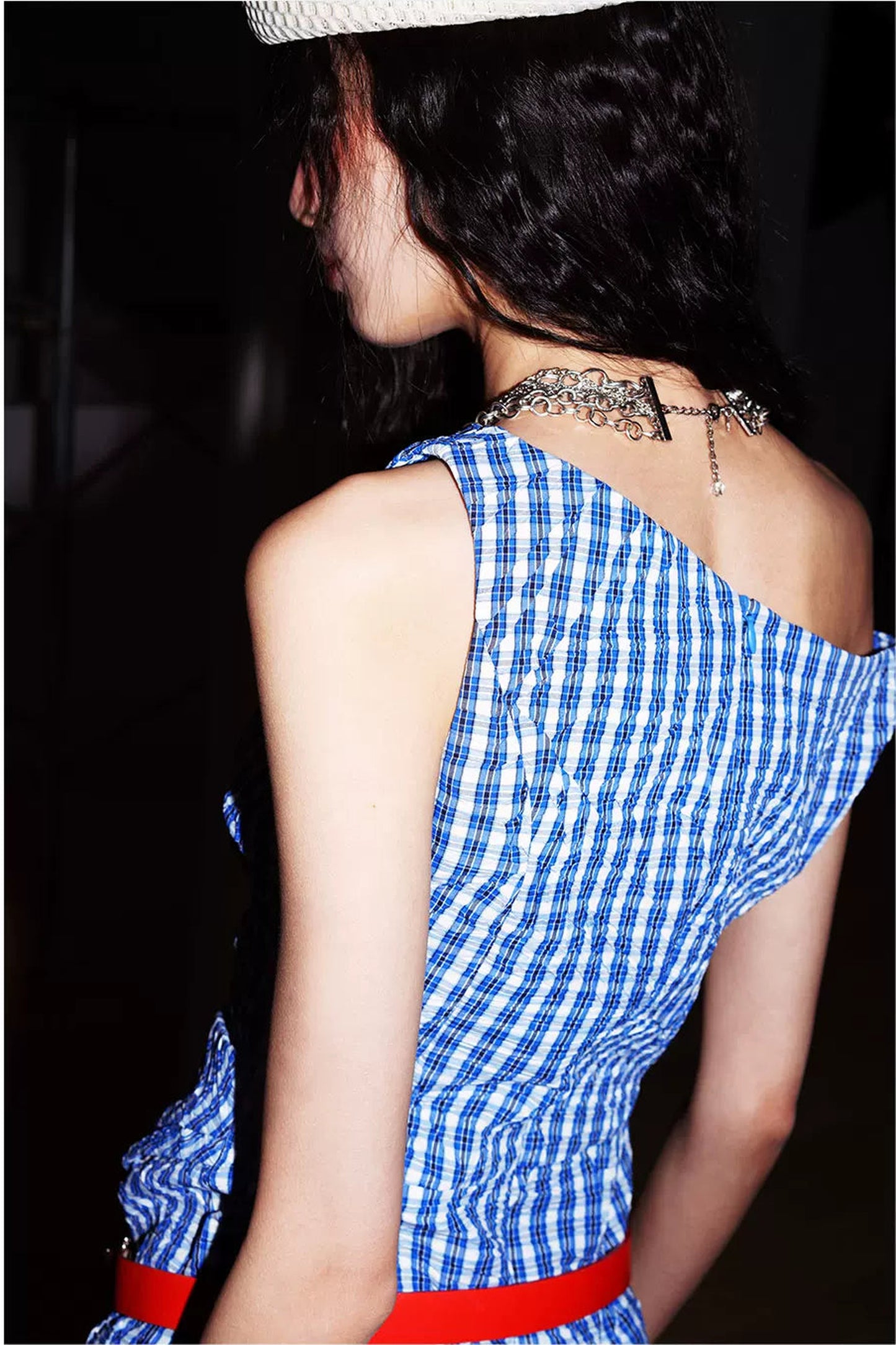 Retro Plaid Asymmetrical Dress