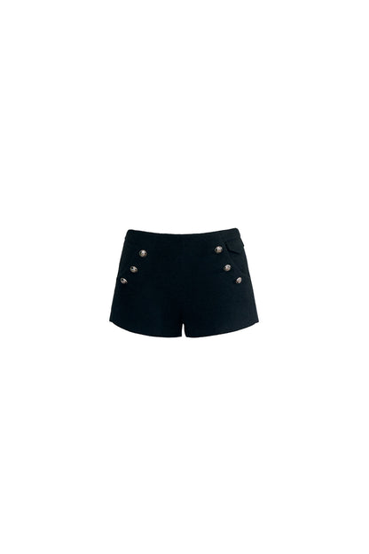 Zweireihiger Wollmantel und Hosen-Set
