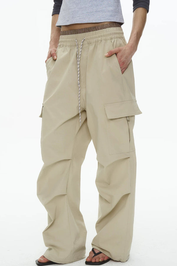 Plaid Pleated Workwear Pants