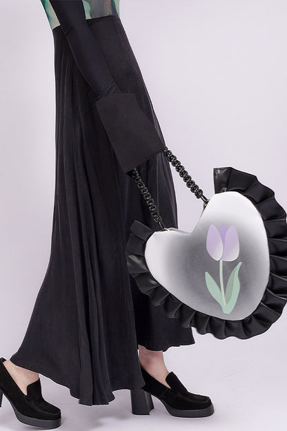 Tulip Heart Woven Crossbody Bag