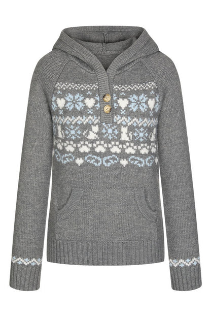 Fair Isle Knit Hoodie