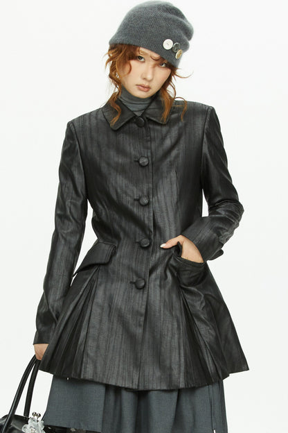 Brown A-Line Long Coat