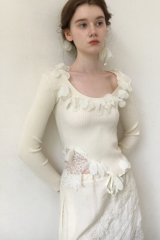 3D Floral Knit Top