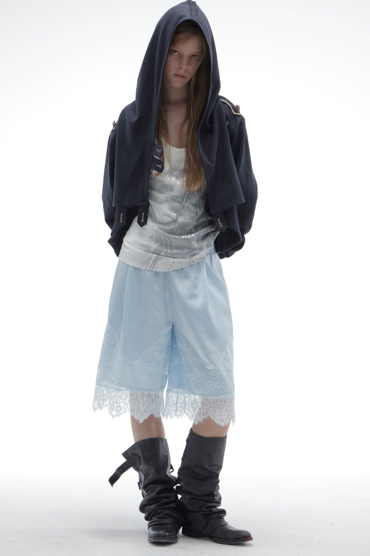 Asymmetrical Hooded Cape Sweatshirt Jacket