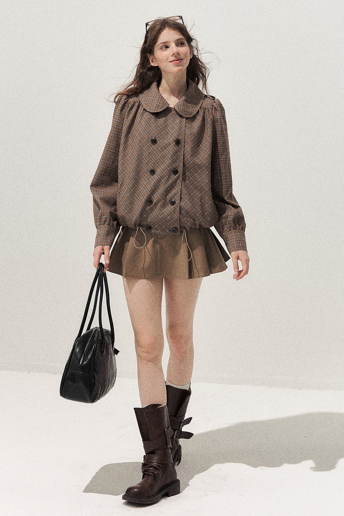 Polka Trench Coat and Skirt Set-Up