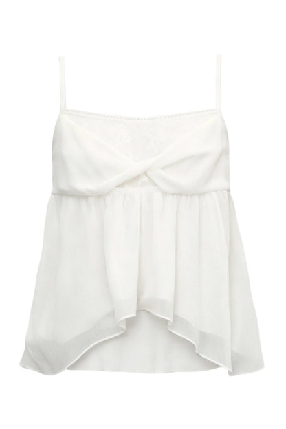 White Floral Lace Cardigan Camisole Set-Up