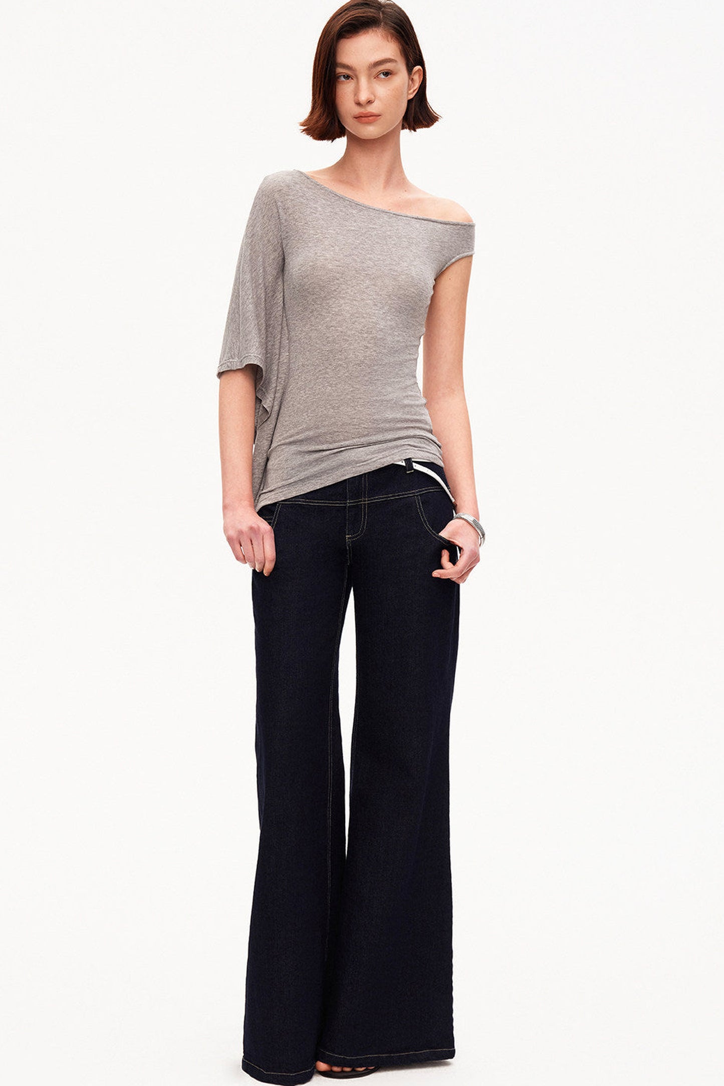 Tencel Asymmetric One-Shoulder Top