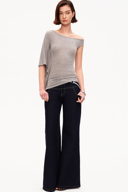Tencel Asymmetric One-Shoulder Top