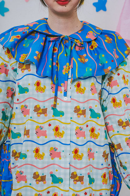 Original Printed Long Shirt Dress