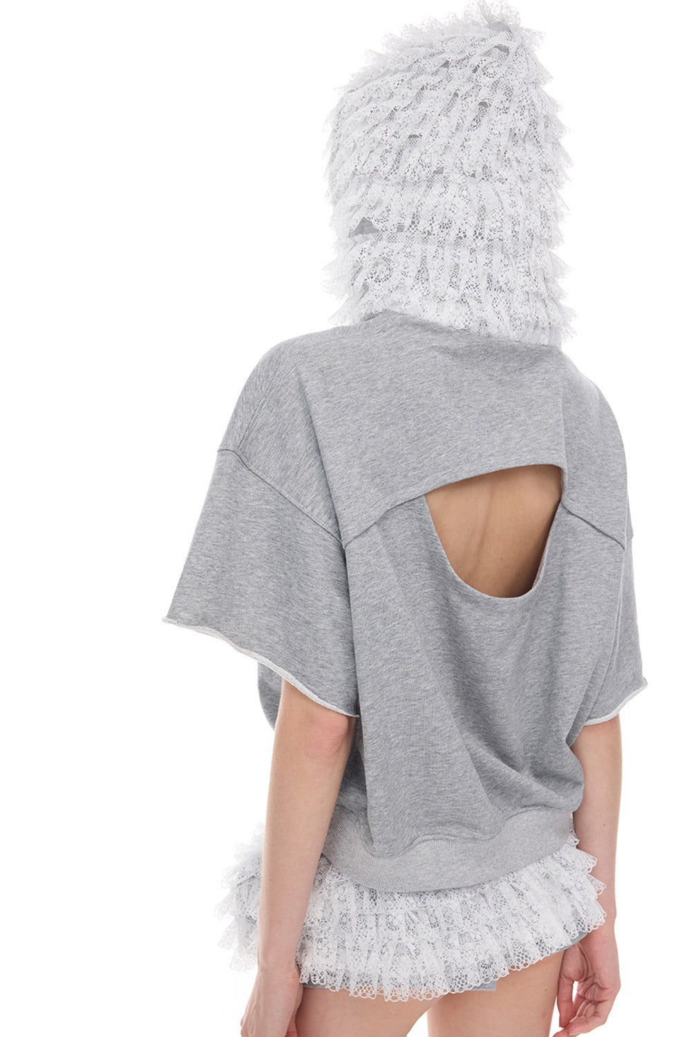 Lace Collar Hoodie T-Shirt
