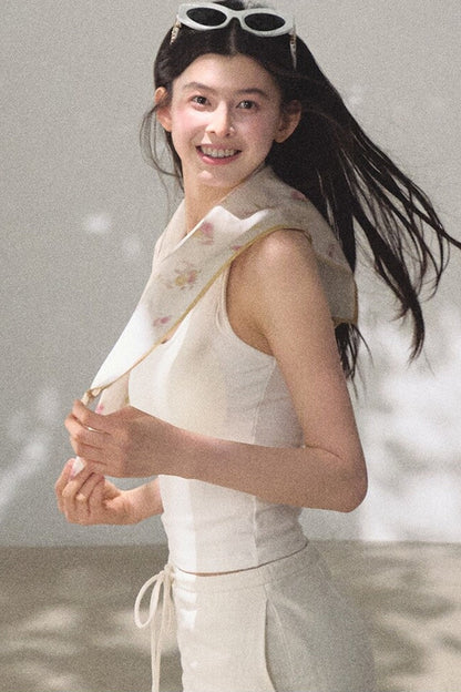 Bright Clouds Linen Skirt
