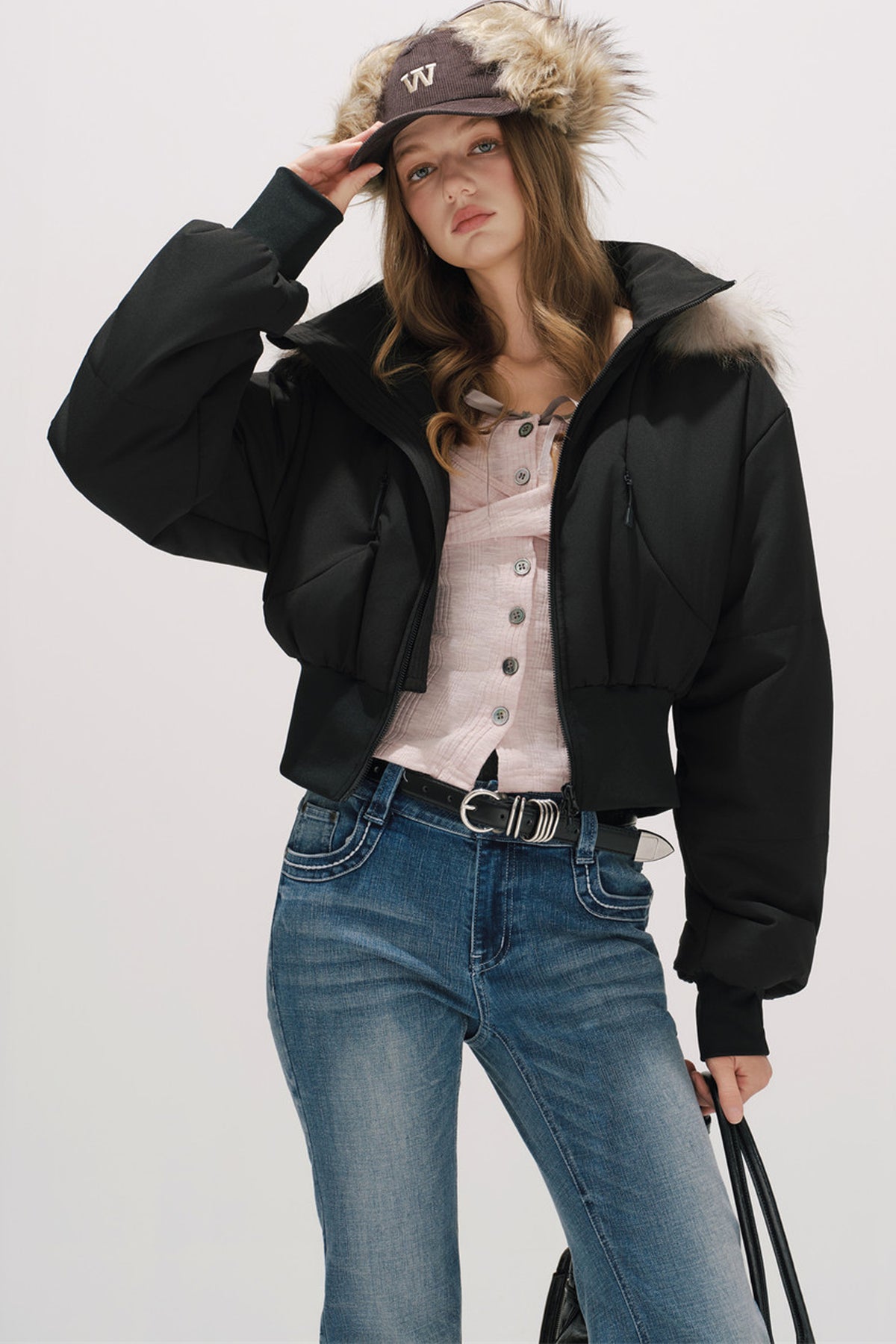 Black Winter Cotton Coat