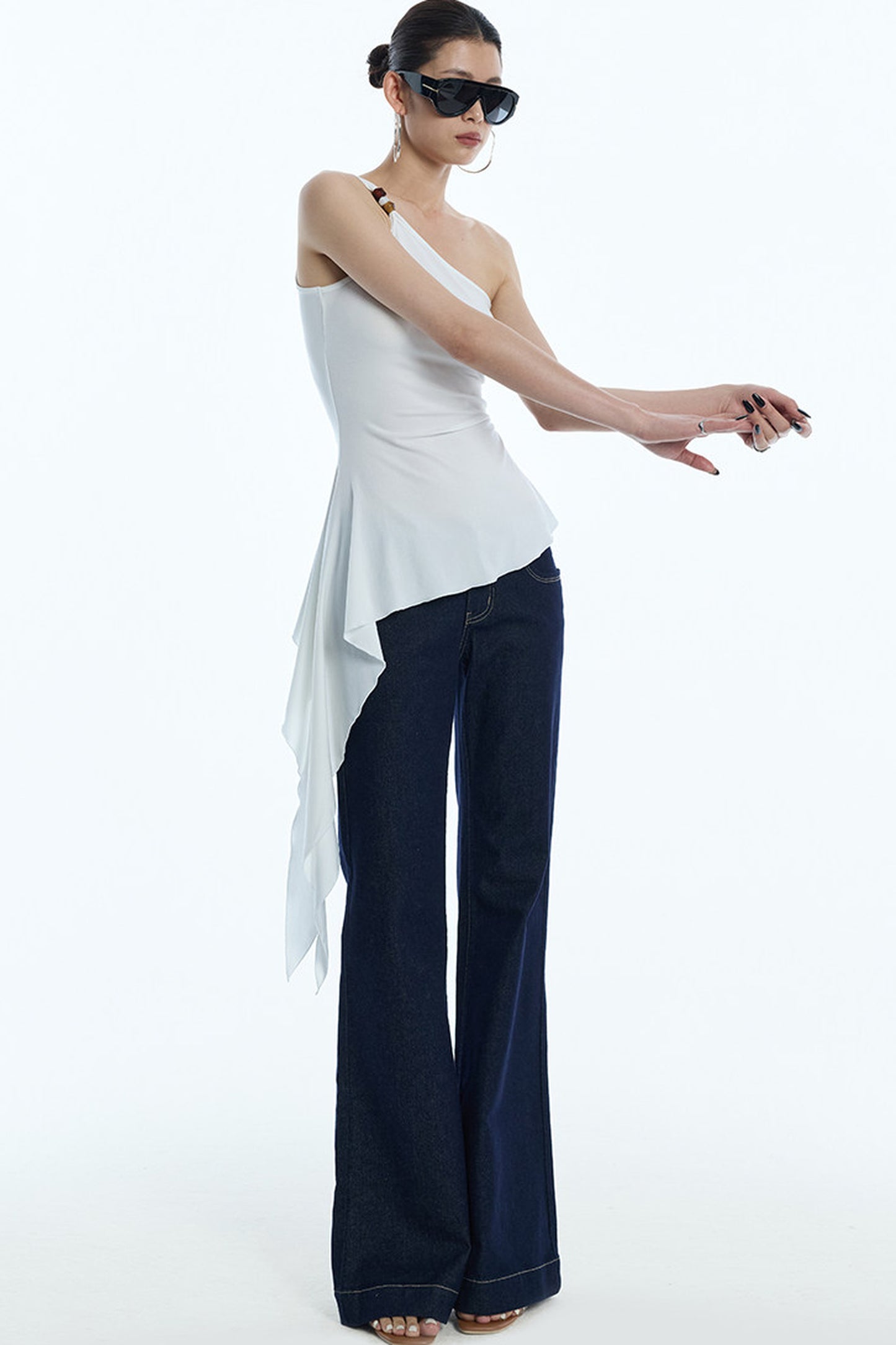 One-Shoulder Ruffled Camisole Top
