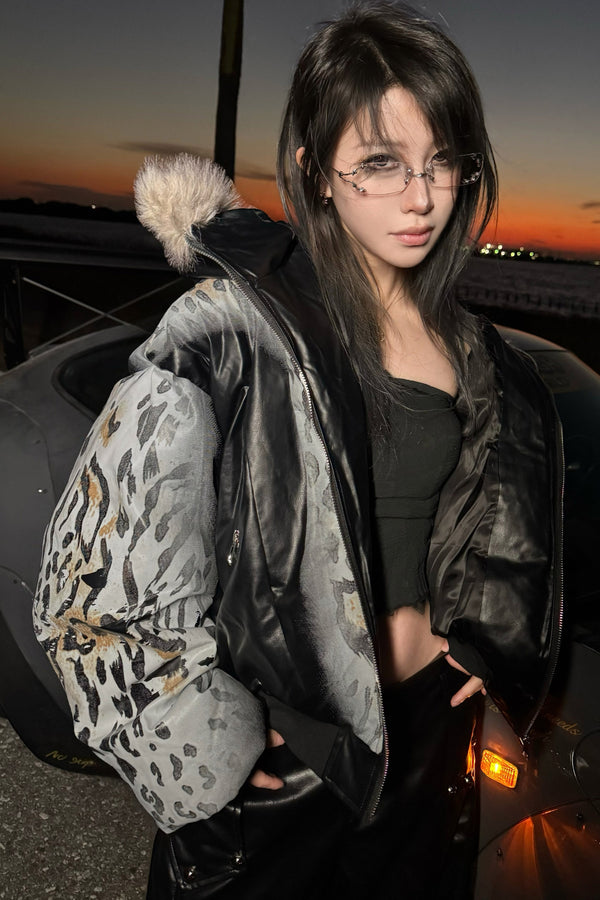 Gradient Cheetah Print Short Jacket