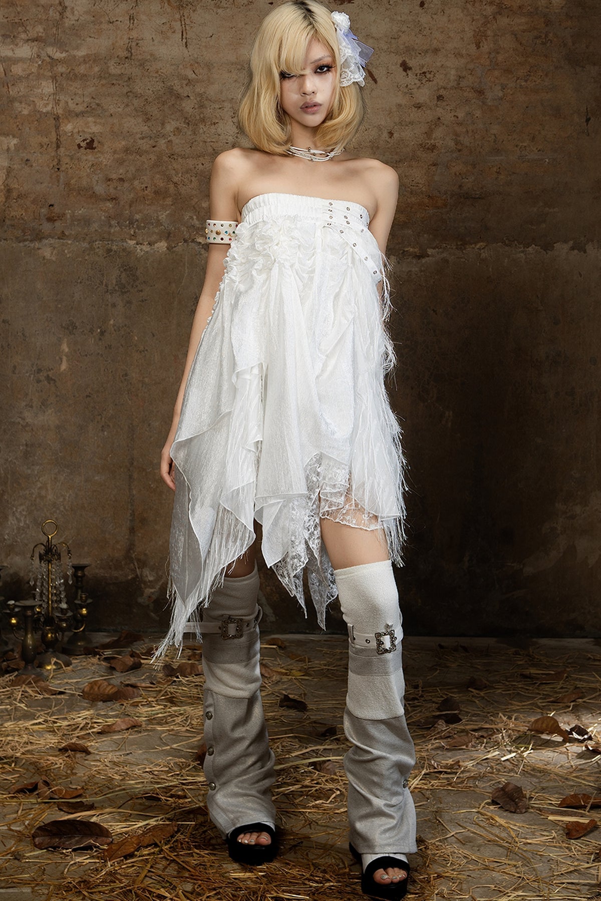 Y2K Low-Waist Leg Warmer Shorts Set-Up