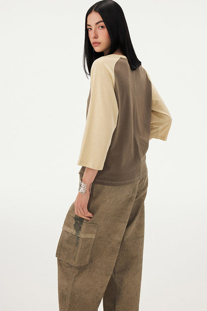 Oversized Slogan Print Raglan T-Shirt