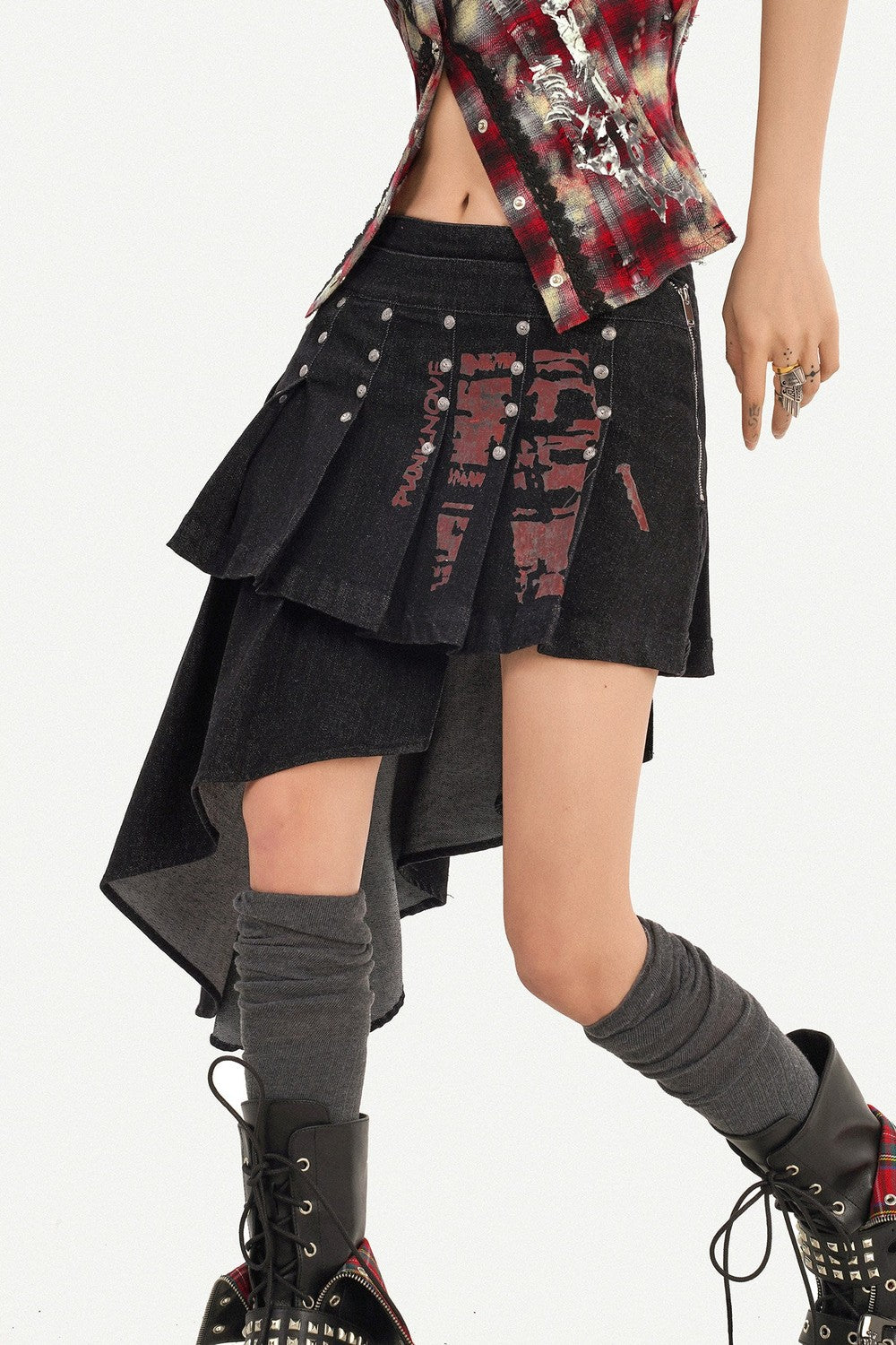 Studded Halter Plaid Camisole