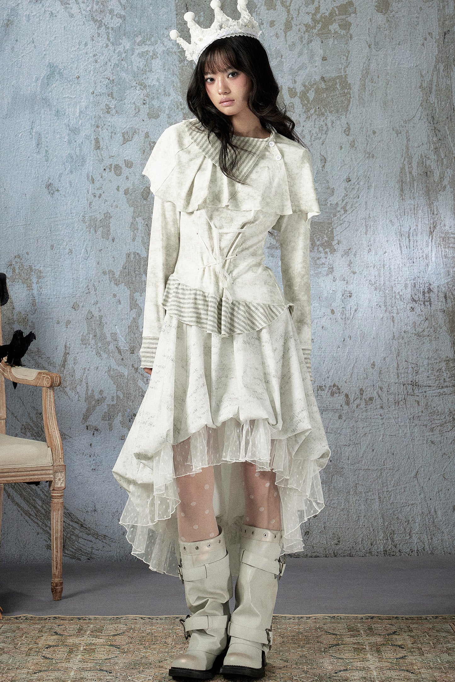 Light Lace Asymmetrical Skirt