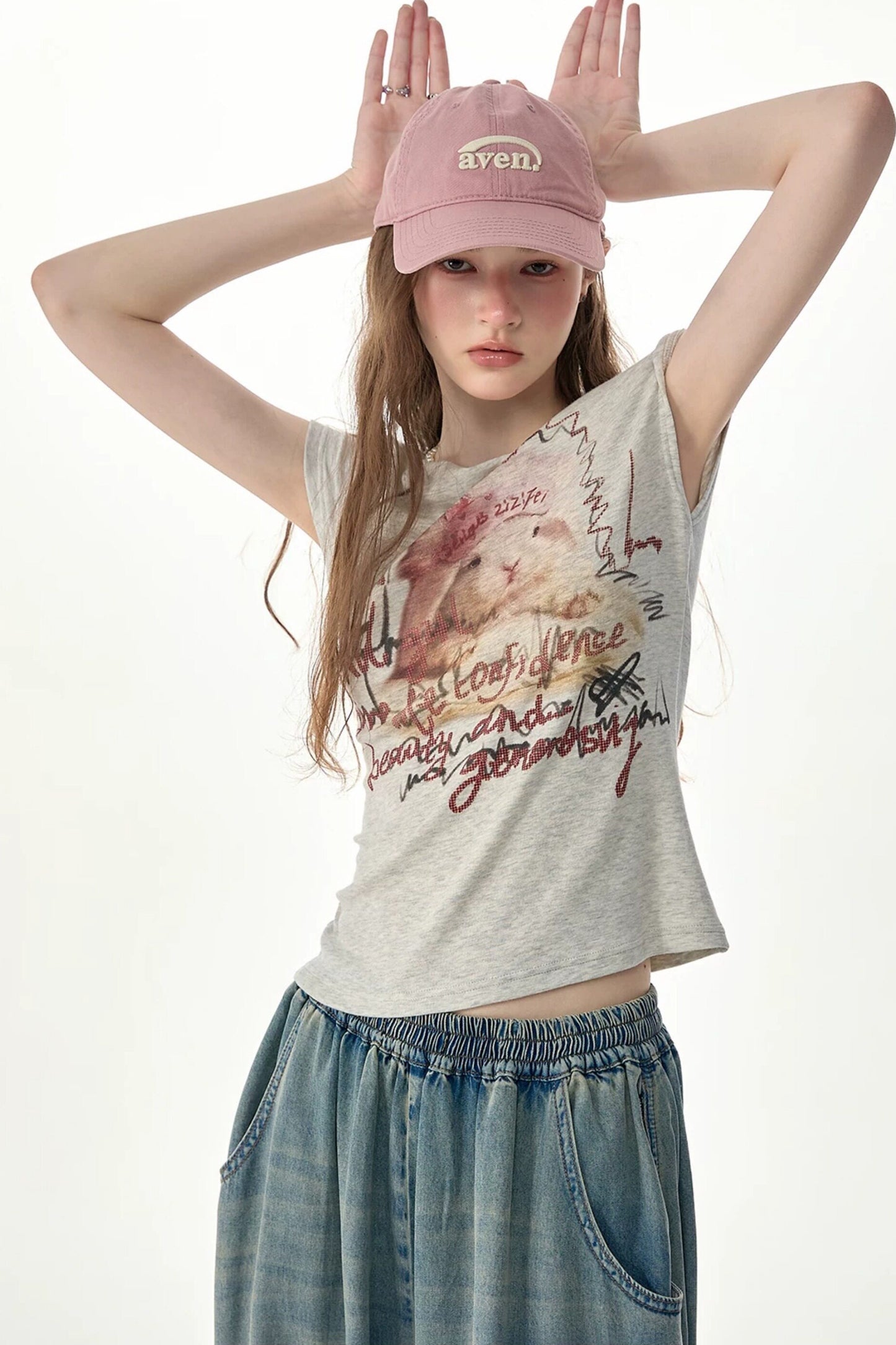 Rabbit Print Short-Sleeve T-Shirt