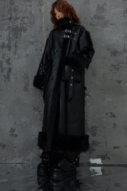 Dark Punk Heavy Industry Faux Fur Coat