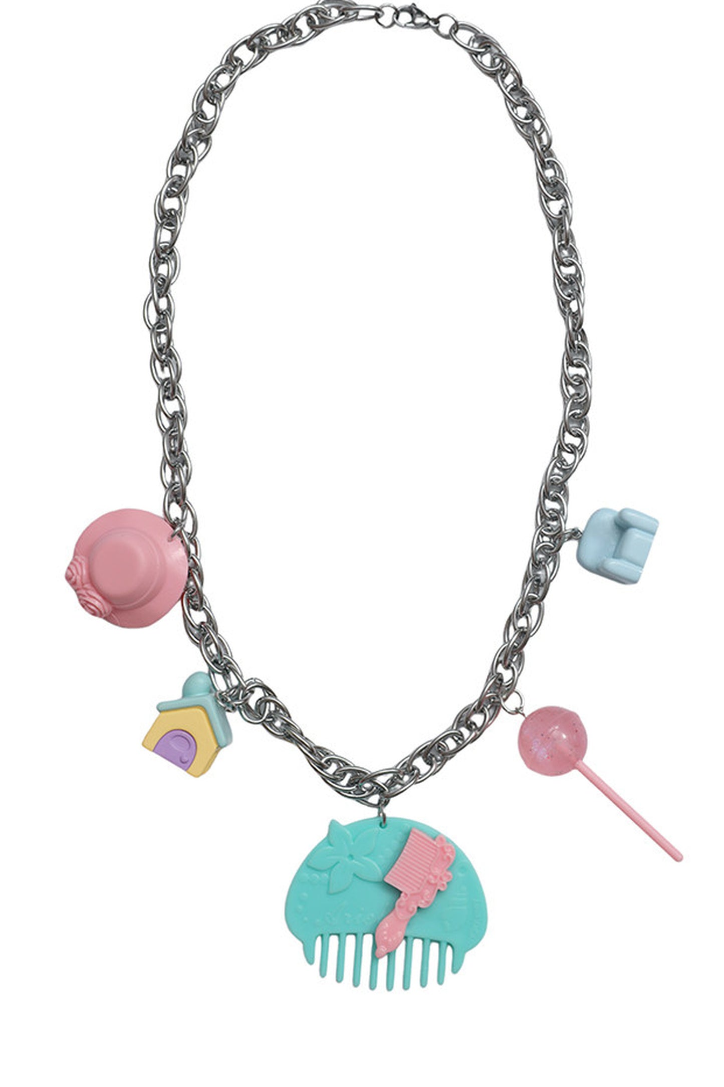 Adjustable Y2K Dollhouse Comb Necklace