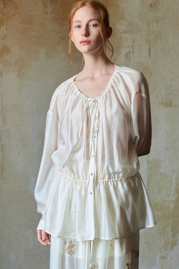 Tencel Acetate Off-White Blouse
