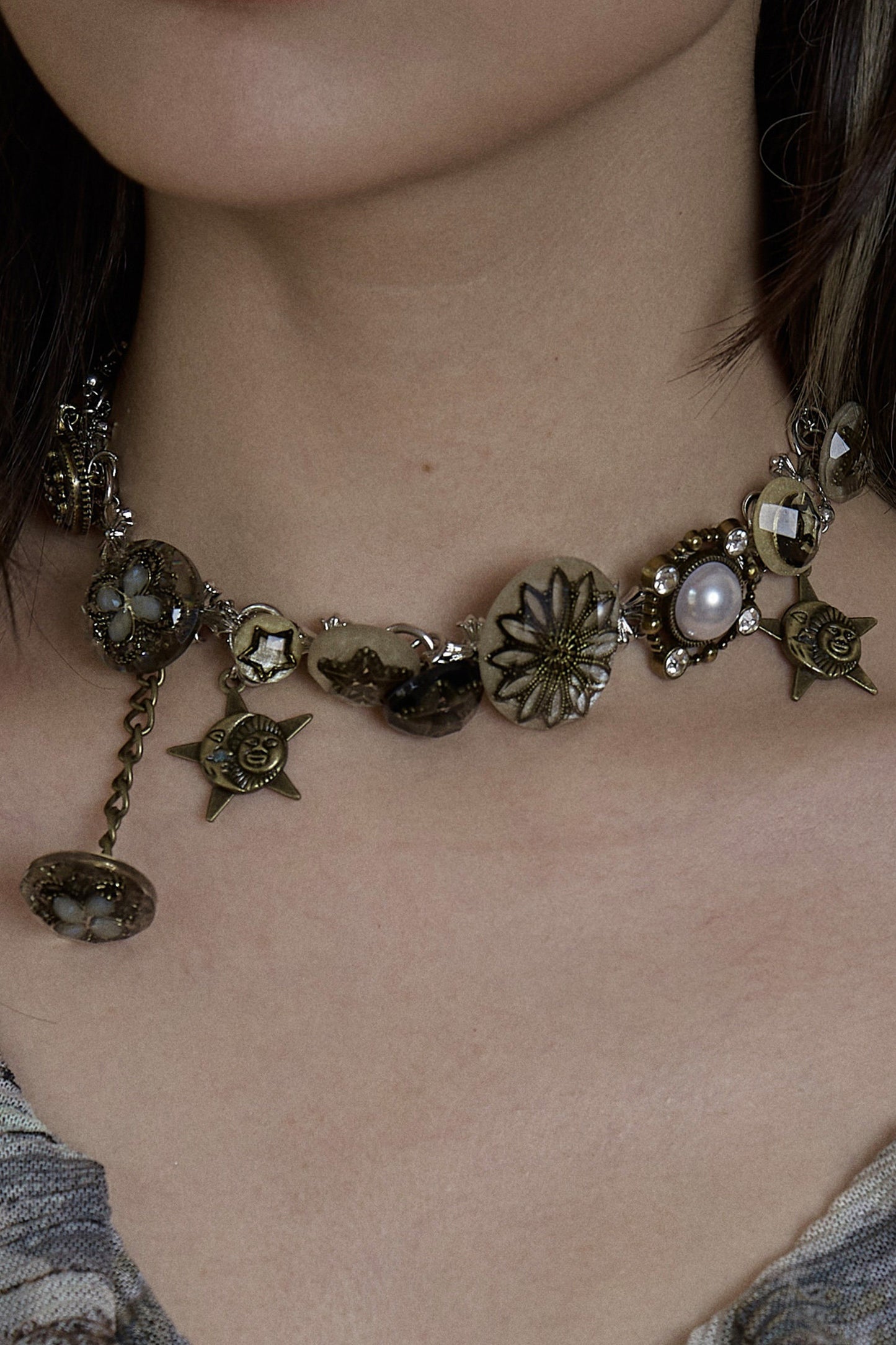 Retro Punk Distressed Necklace