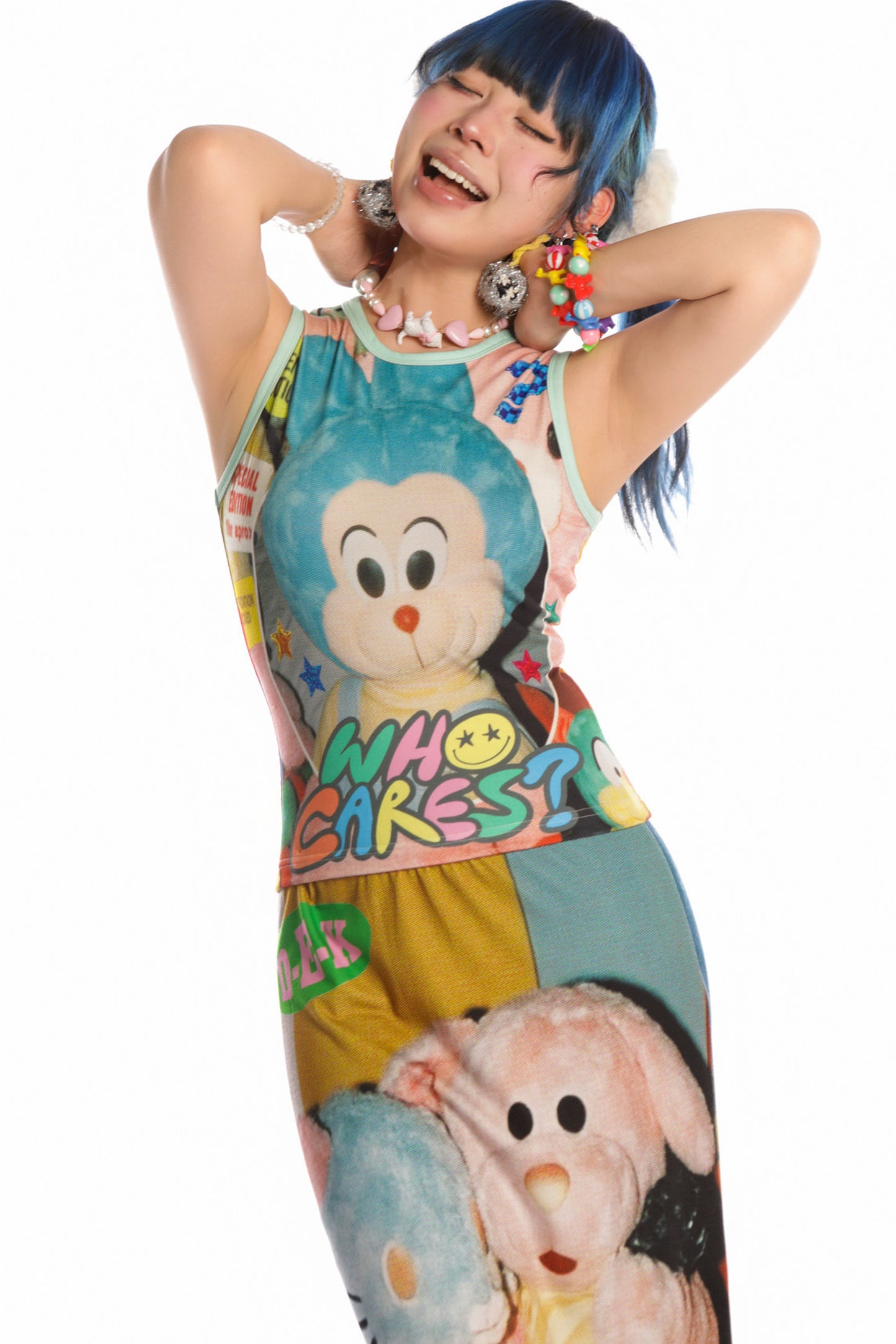 Y2K Devil Cat Print Sleeveless Tank Top