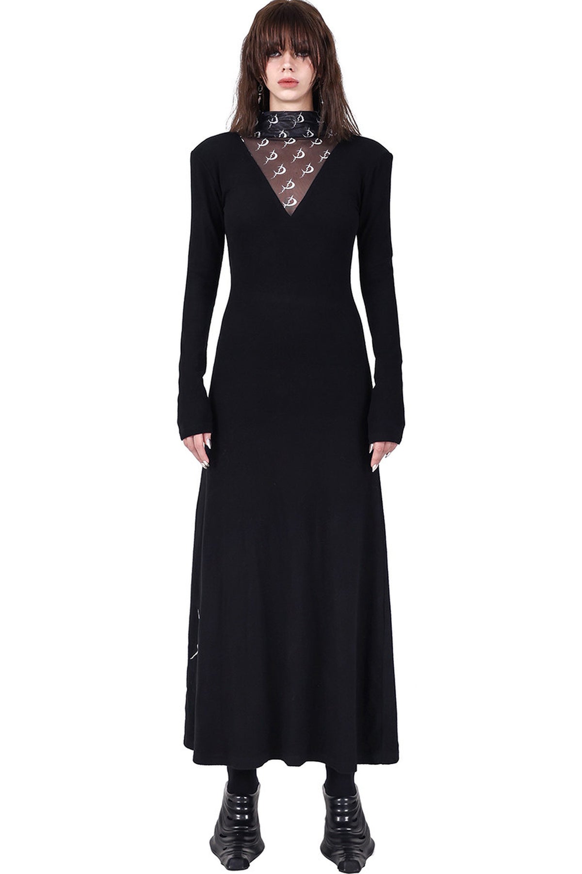 Mesh High Neck Dress