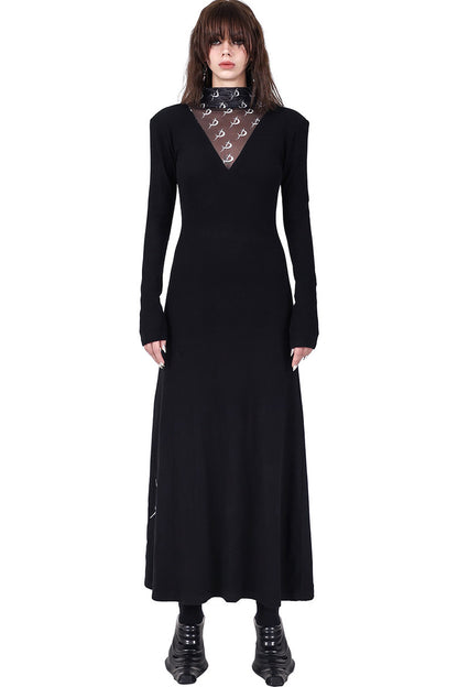 Mesh High Neck Dress