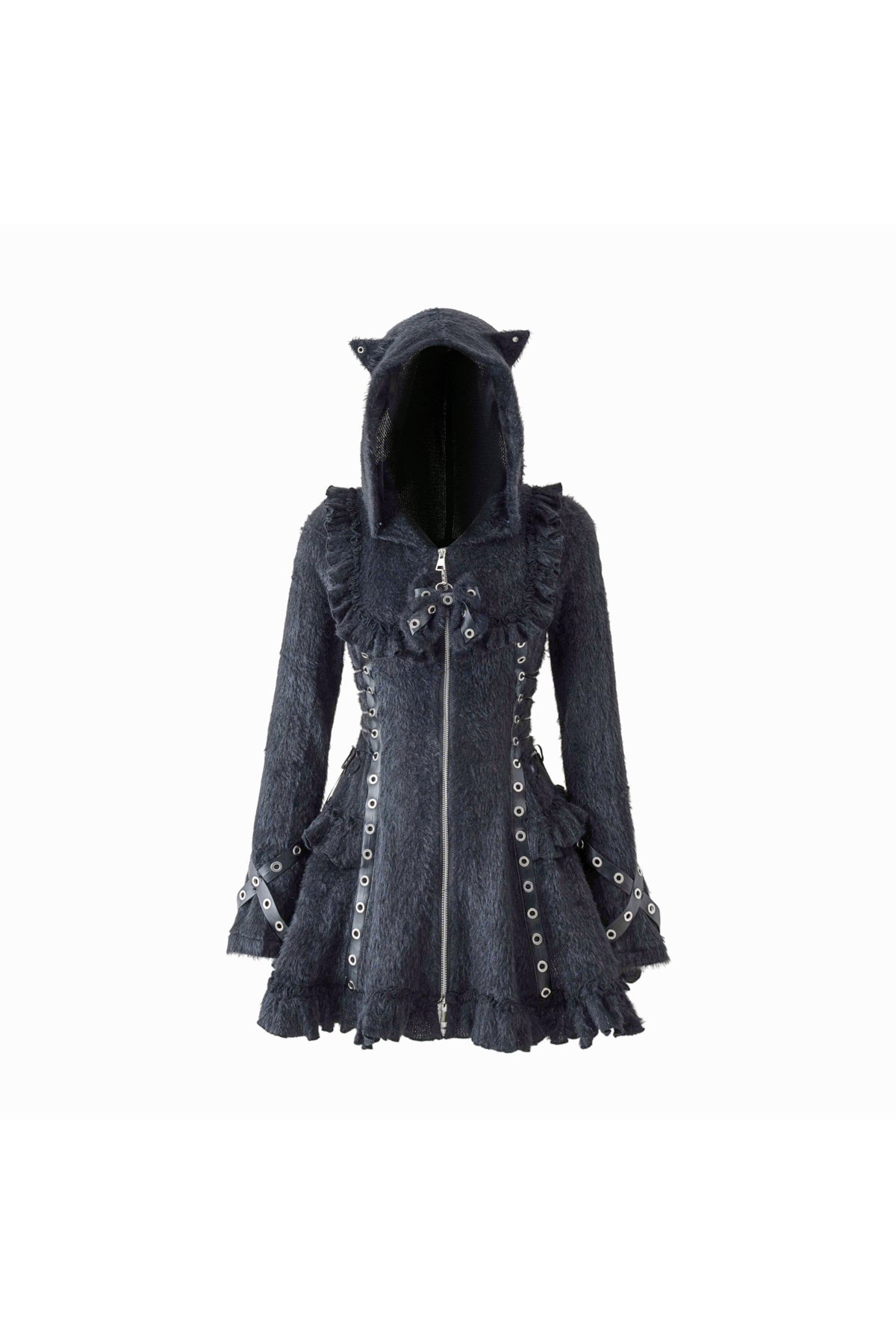 Cat Ear Hooded Plush Dress