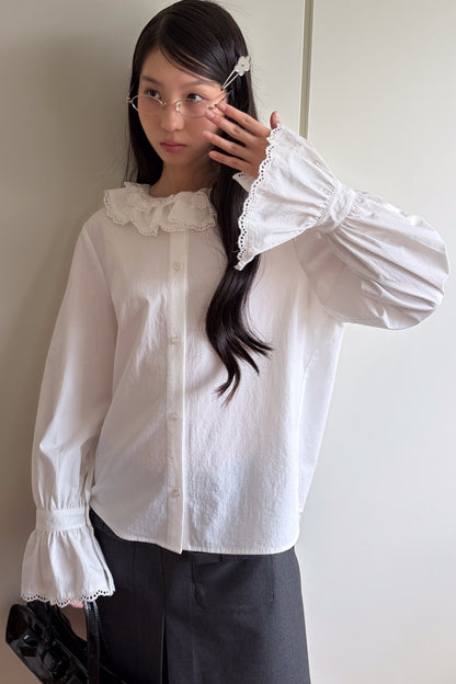 Lace Ruffle Collar Blouse