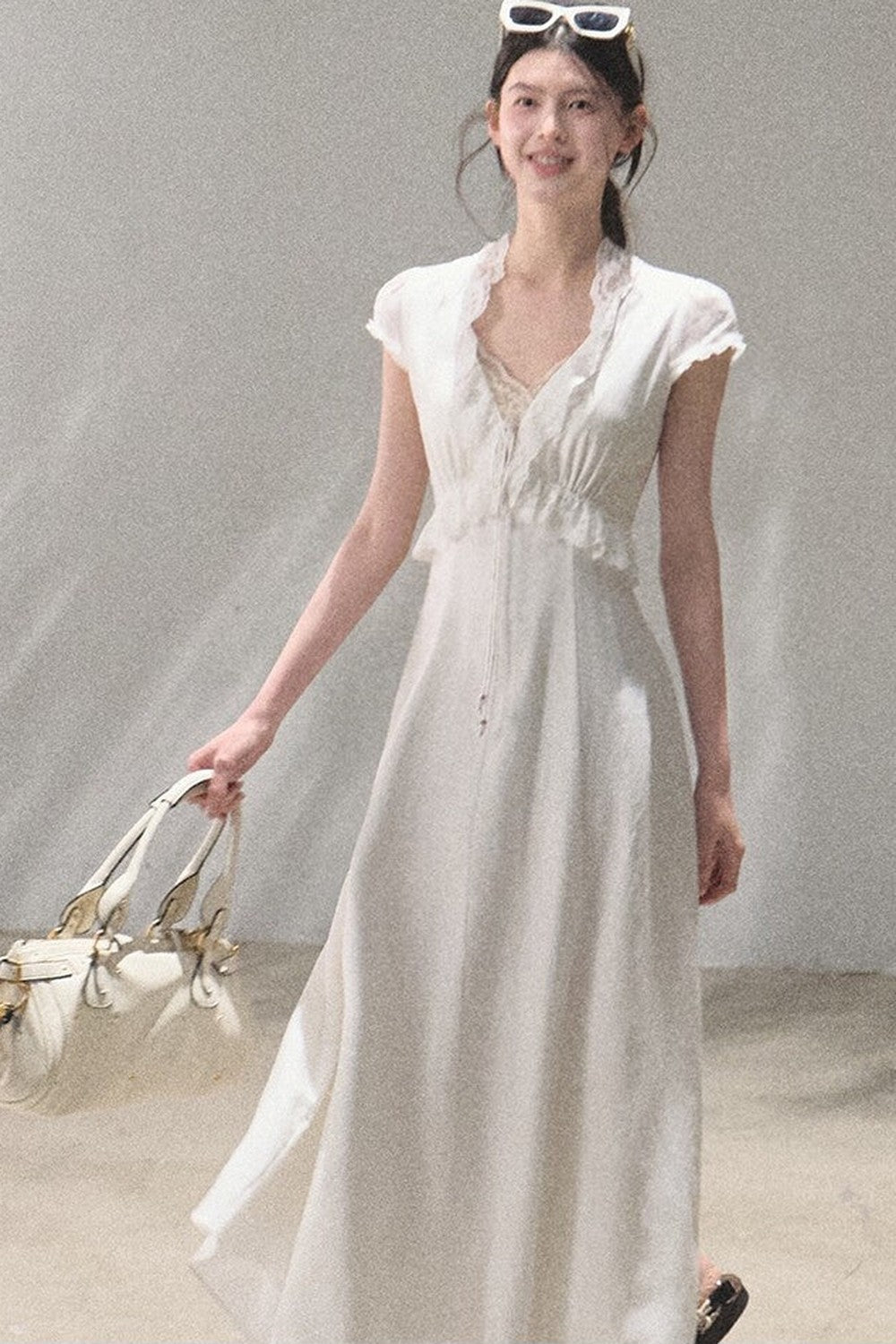 Lyocell Linen Lace Dress Set
