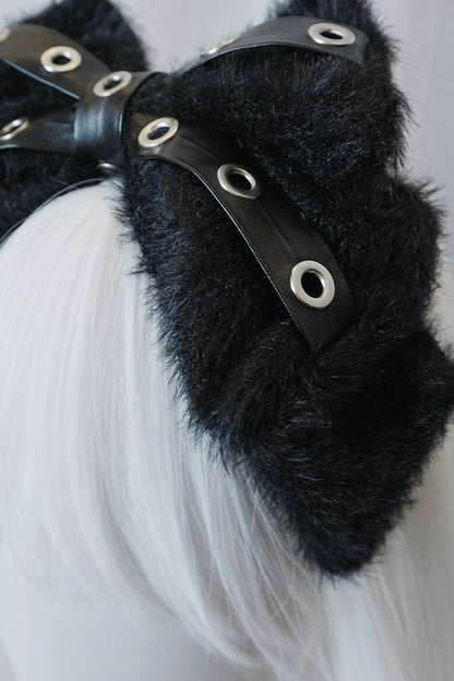 Plush Two-Tone Bow Headband