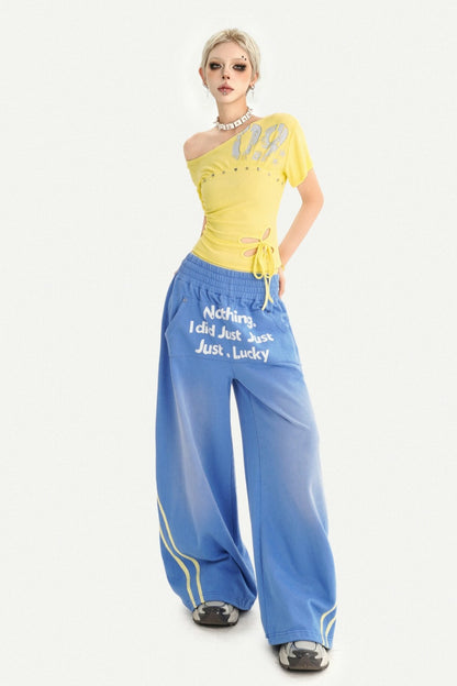 Retro Blue Contrast Sweatpants