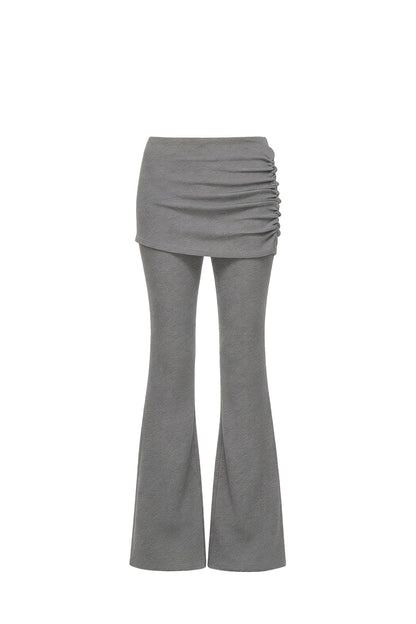 Pleated Cuffed Flared Pants