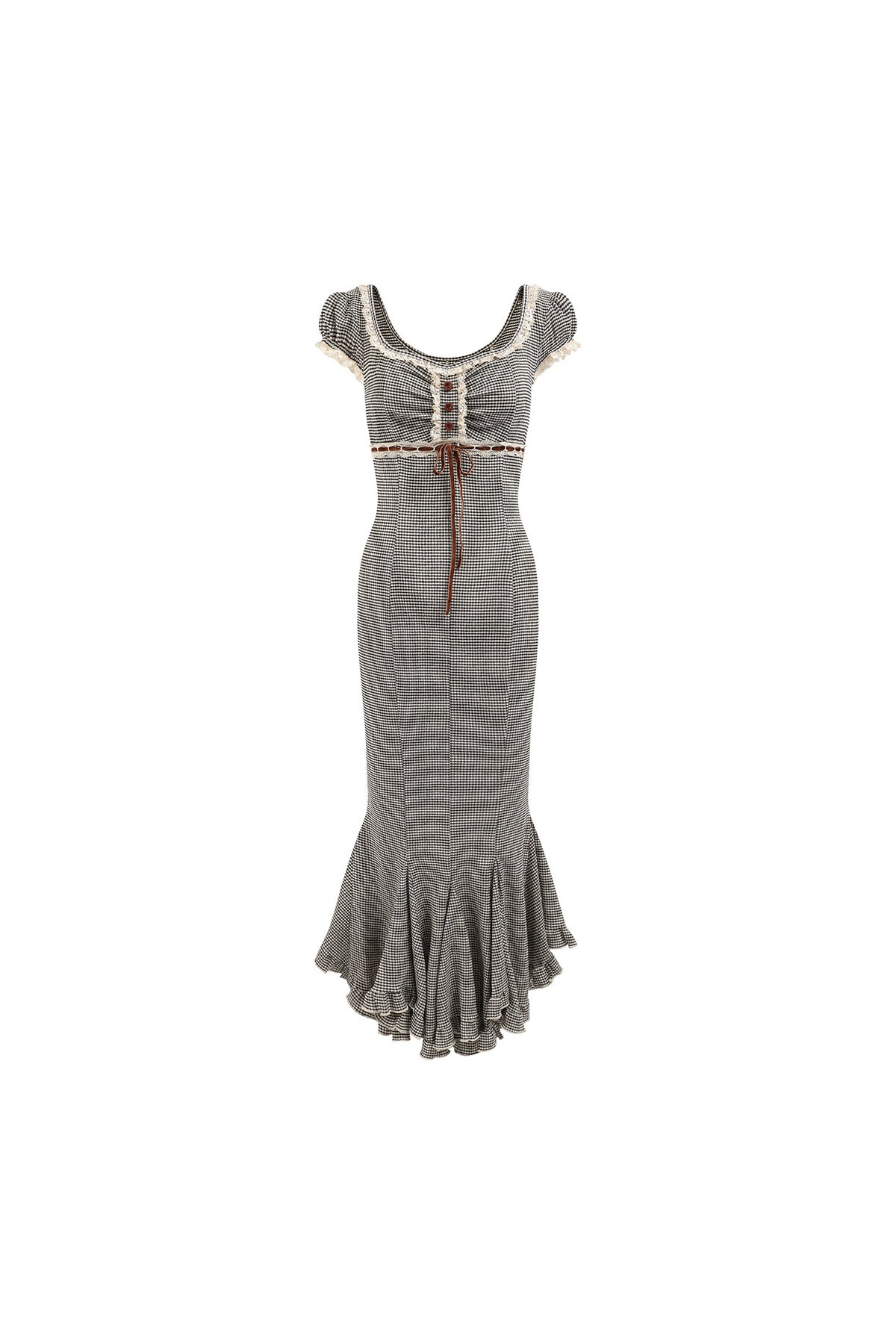 Hoch tailliertes florales Fischschwanz-Kleid-Set