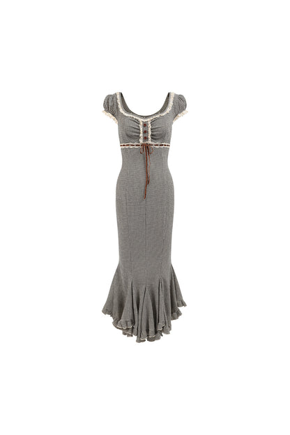 Hoch tailliertes florales Fischschwanz-Kleid-Set