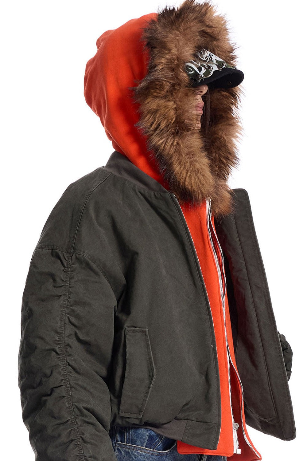 Leichte Punkjacke mit abnehmbarer Kapuze