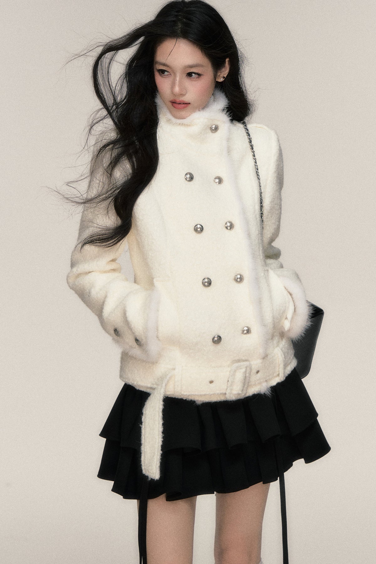 Double-Breasted Mink Fur Jacket