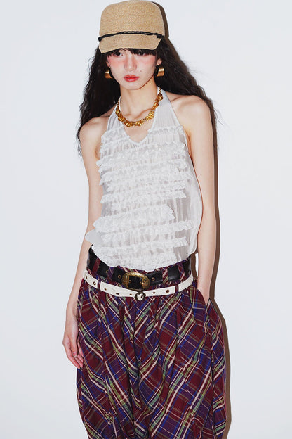 Lyocell Ruffle Halter Top